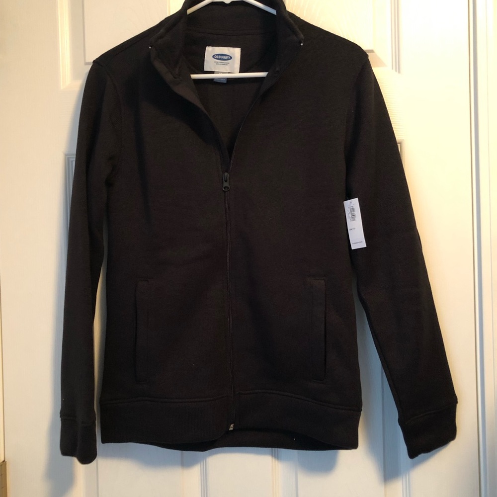 NWT Old Navy Black Zipper Fleece/Sweater Jacket
